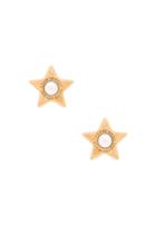 Charms Flat Pearl Star Stud Earrings