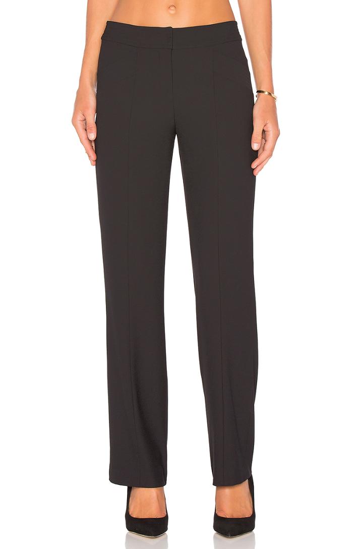 Black Woven Crepe Pants