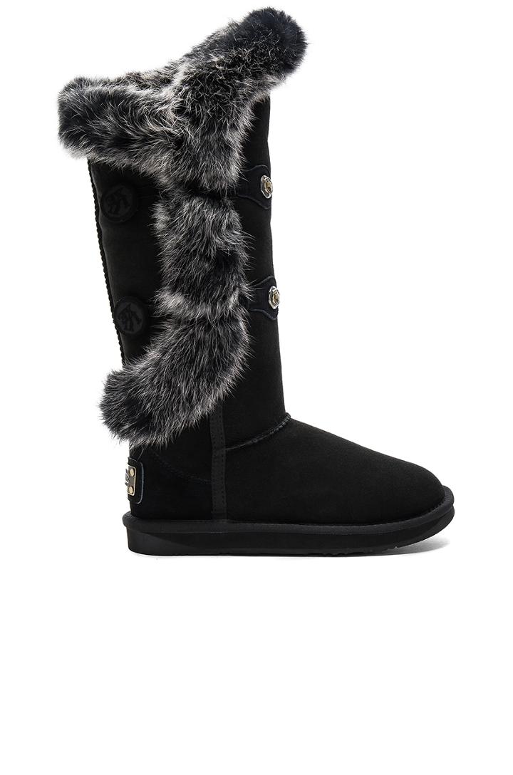 Nordic Angel X Tall Rabbit Fur And Shearling Boot