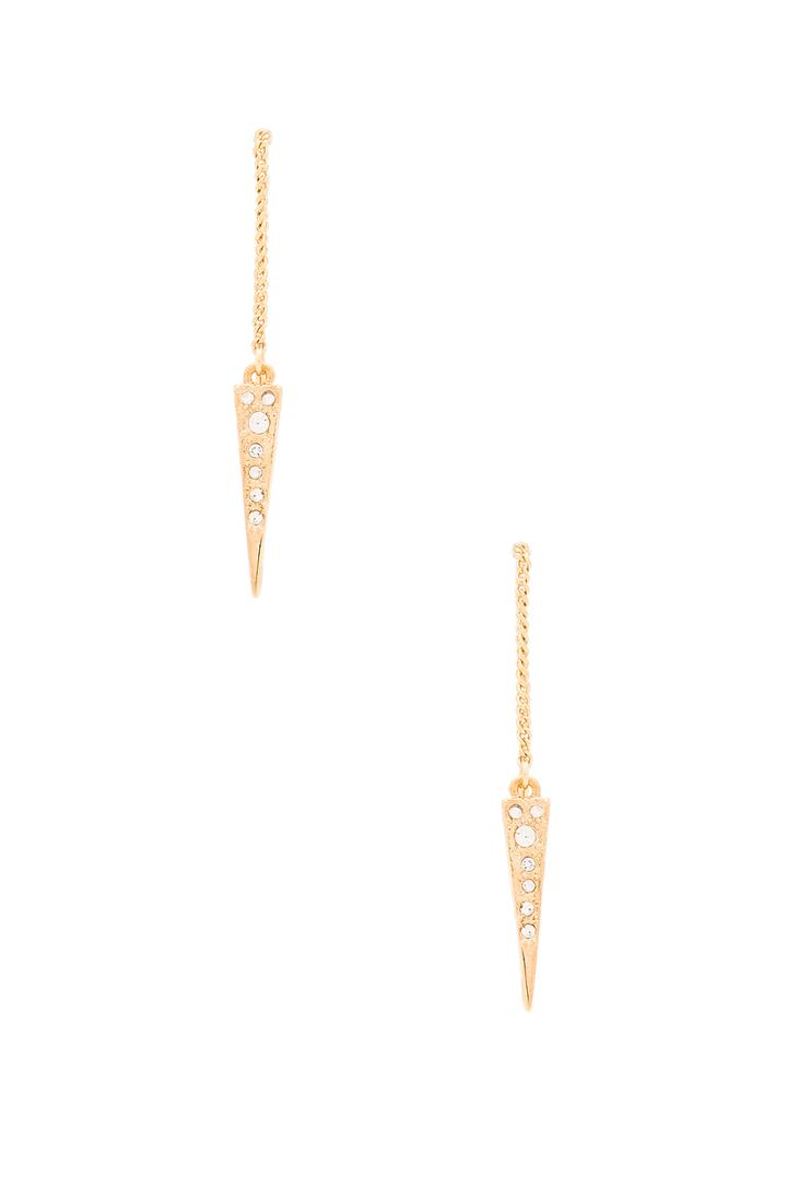 Pave Spike Thread Earrings