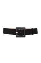 Square Buckle Suede Wide Belt