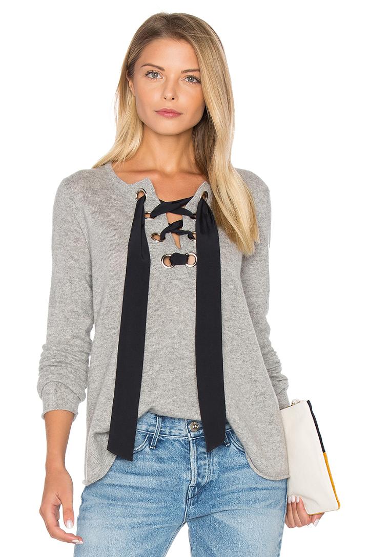 Lace Up Flare Sweater