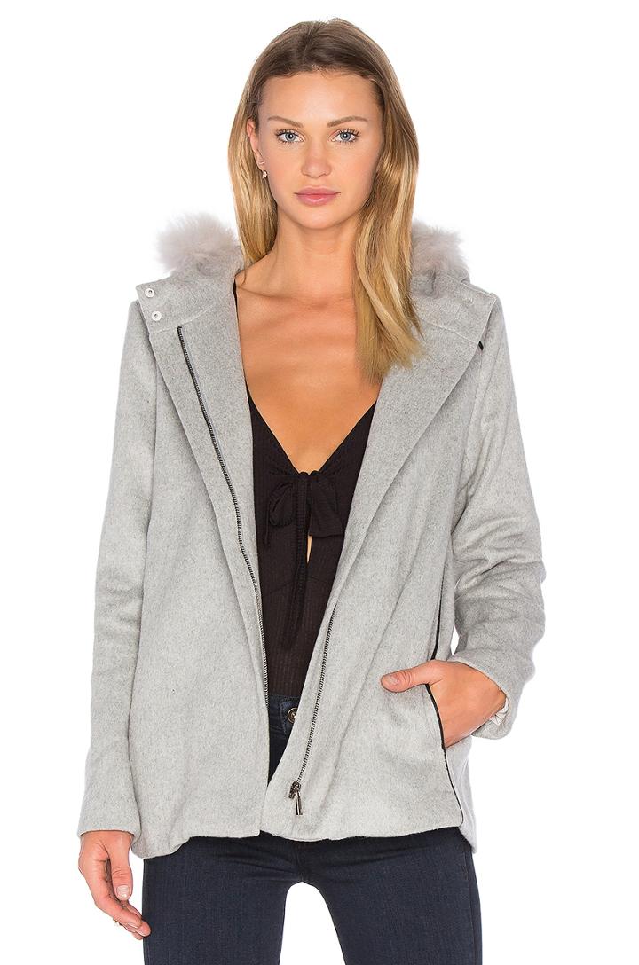 Ezio Coat With Raccoon Fur Trim
