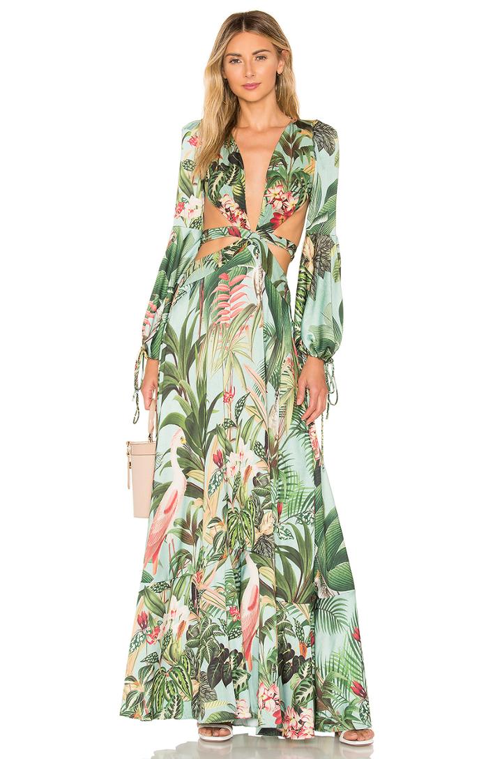 Paradise Print Cutout Gown