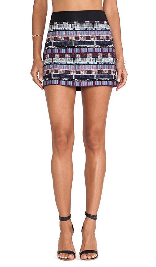 Milly Couture Tweed Mini Skirt In Black