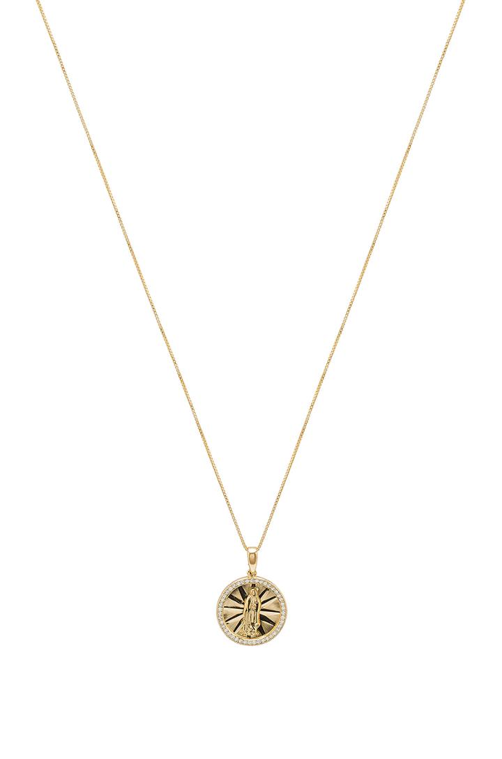 The Pave Circle Guadalupe Pendant Necklace