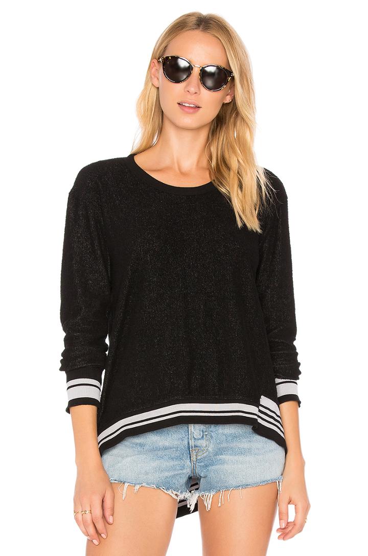 Big Backslant Rib Mix Trim Sweatshirt