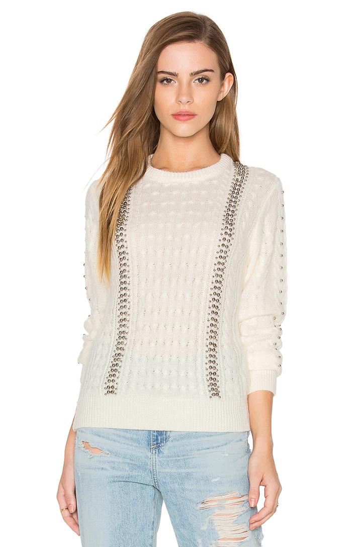 Long Sleeve Beaded Detail Sweater