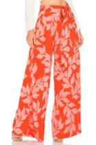 Leaf Print Wide Leg Pant