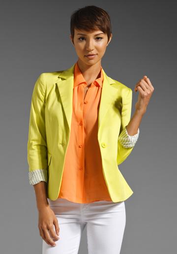 Alice + Olivia Elyse Blazer In Neon Yellow