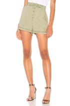 Button Front High Waisted Short