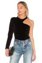 Velour Asymmetrical Cut Out Top