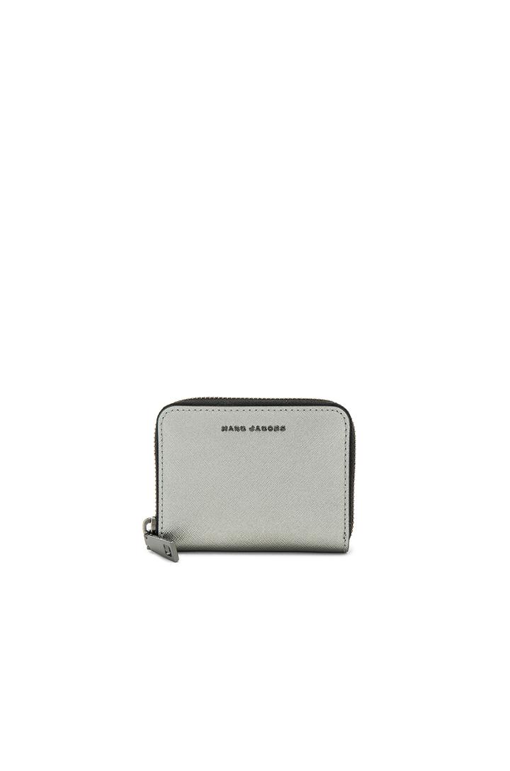 Saffiano Tricolor Metallic Zip Card Case