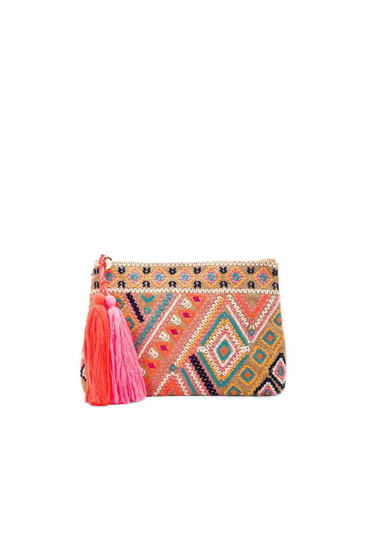 Carried Away Embroidered Clutch