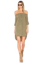 Off Shoulder Button Front Dress