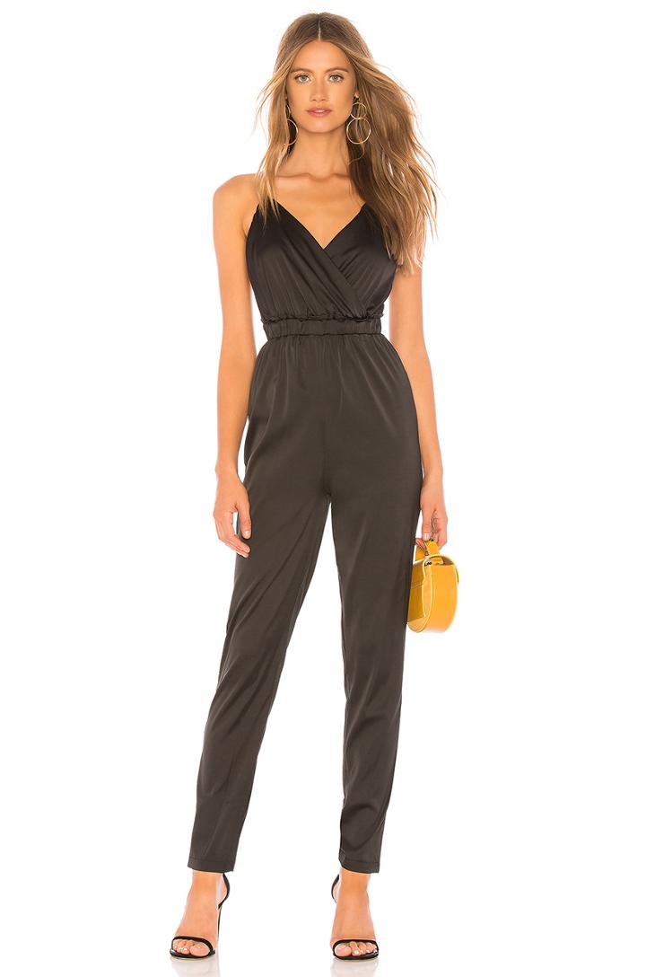 Nia Paper Bag Waist Satin Jumpsuit
