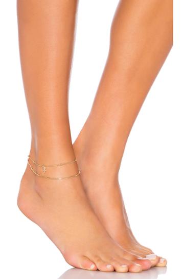 X Revolve Layered Anklet