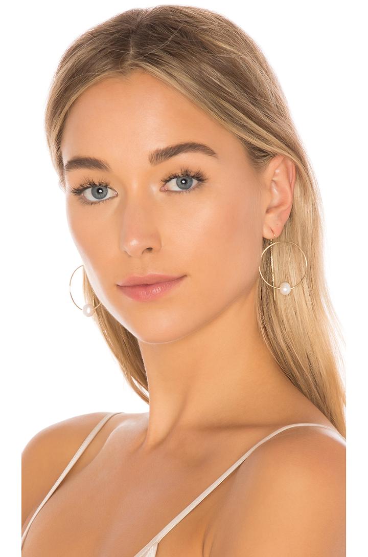 Pearl Hoop Pull Through Earring