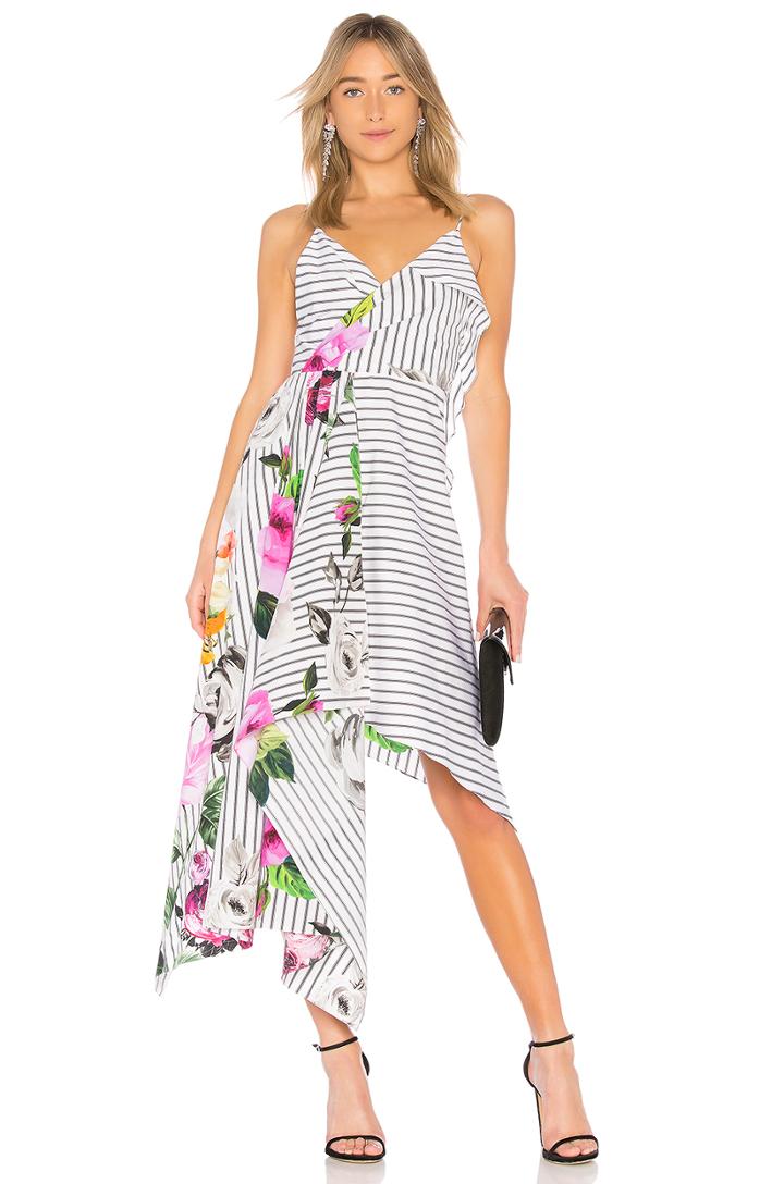 Draped Floral Dress