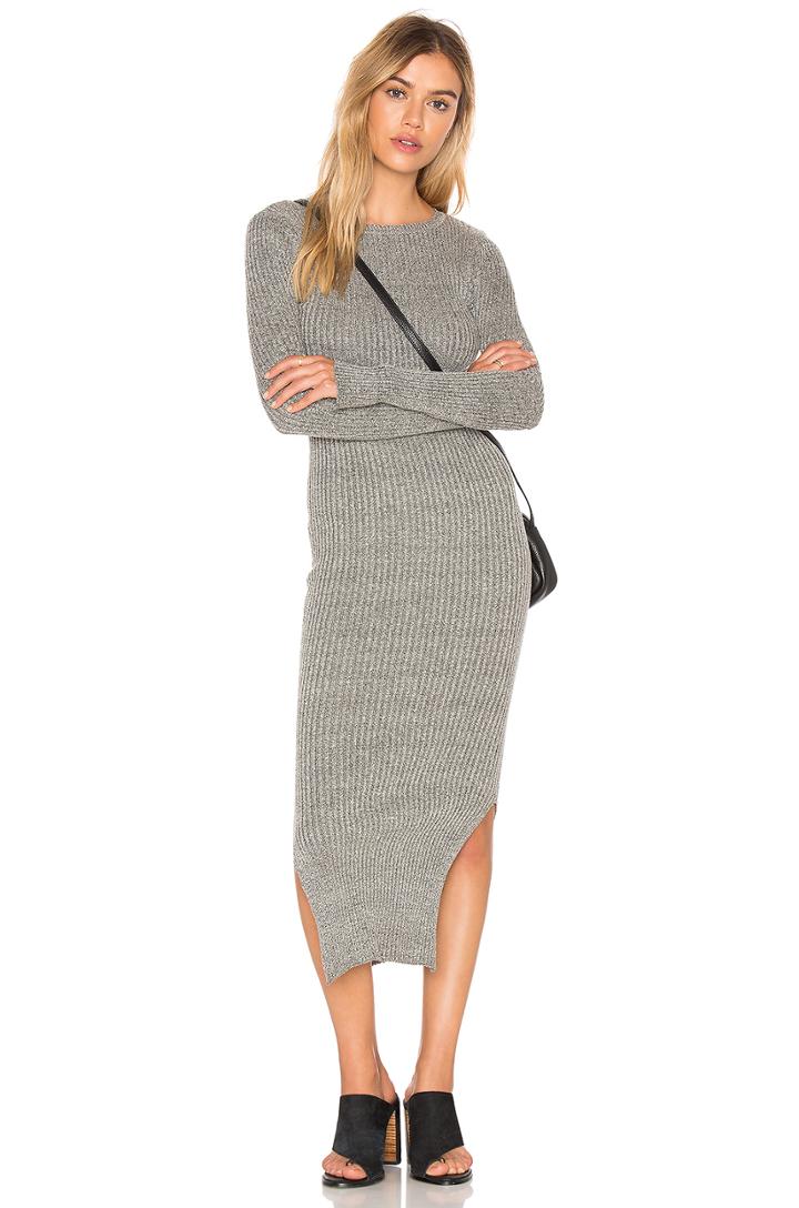 Long Sleeve Crew Neck Midi Dress