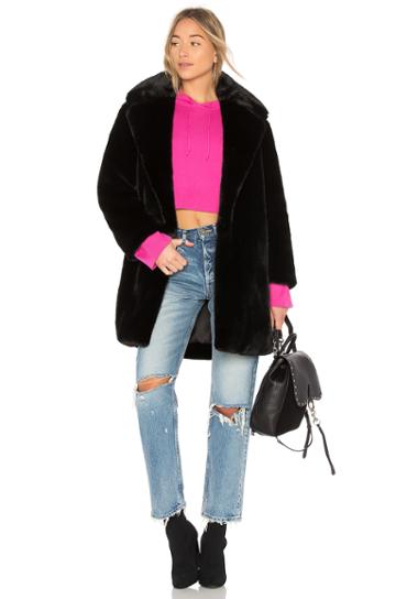 Bicolor Faux Fur Coat