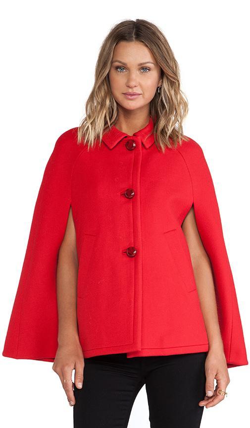 Kate Spade New York Wool Capelette In Red