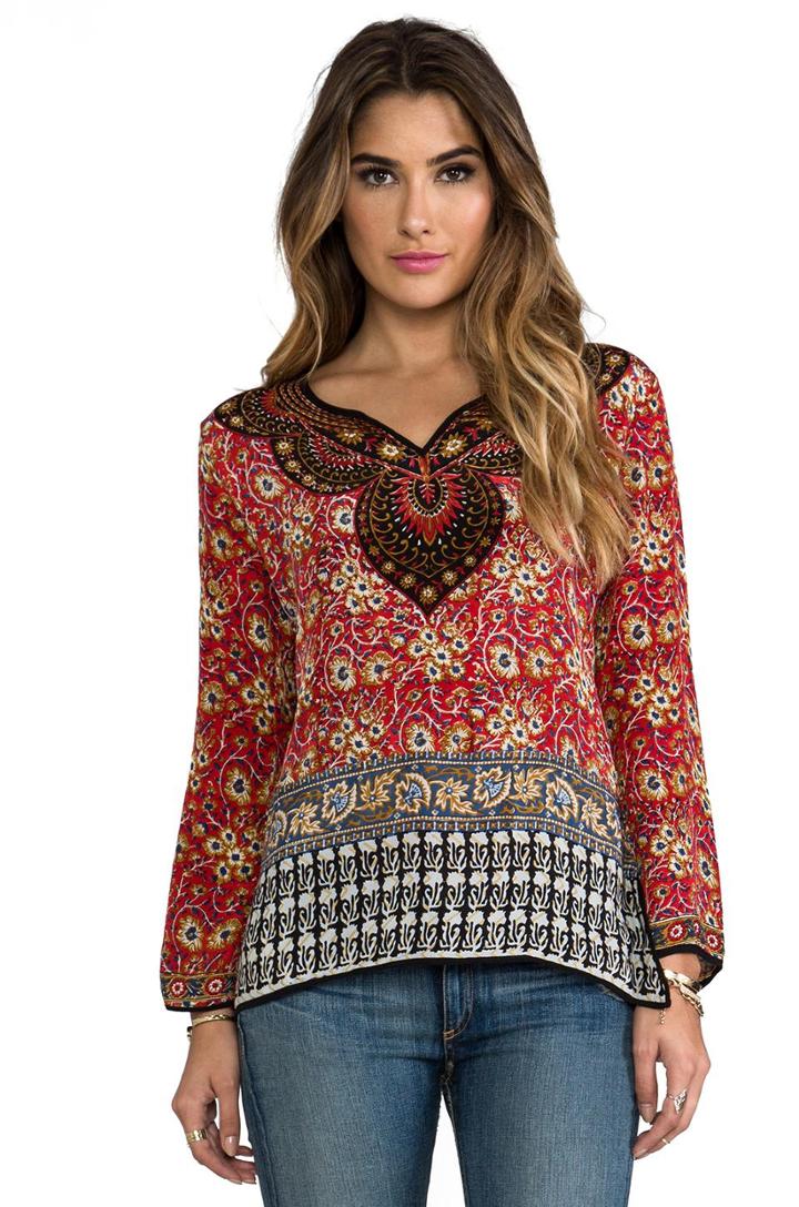 Tolani Isabelle Blouse In Red