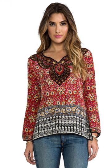 Tolani Isabelle Blouse In Red