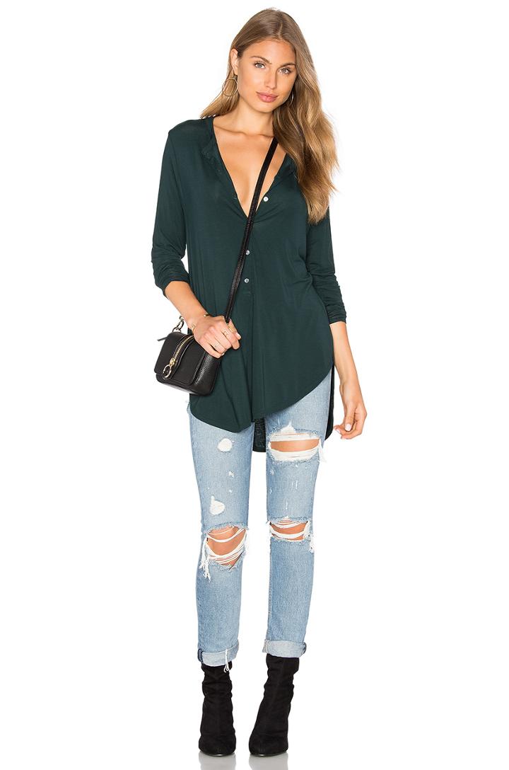 Long Sleeve Tunic Henley Top