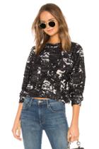 Destroyed Knit Cropped Sweatshirt
