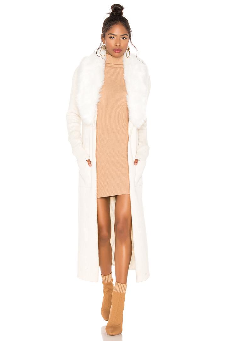 Lombardi Faux Fur Long Cardigan