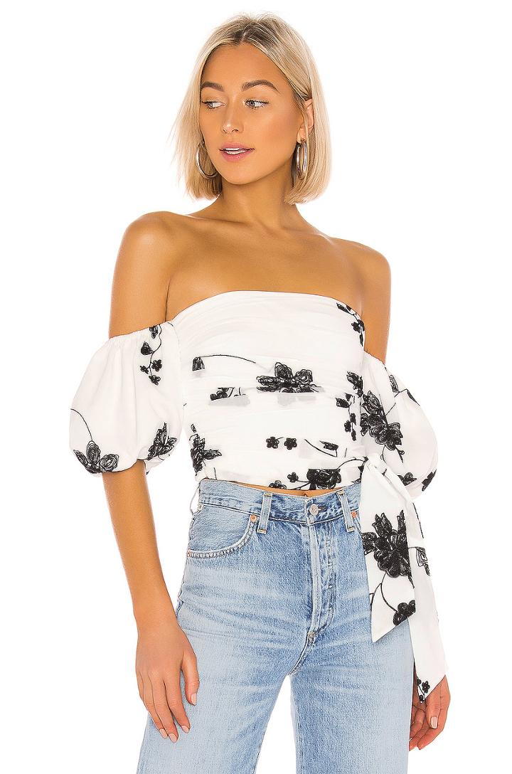 X Revolve Leya Embroidered Top