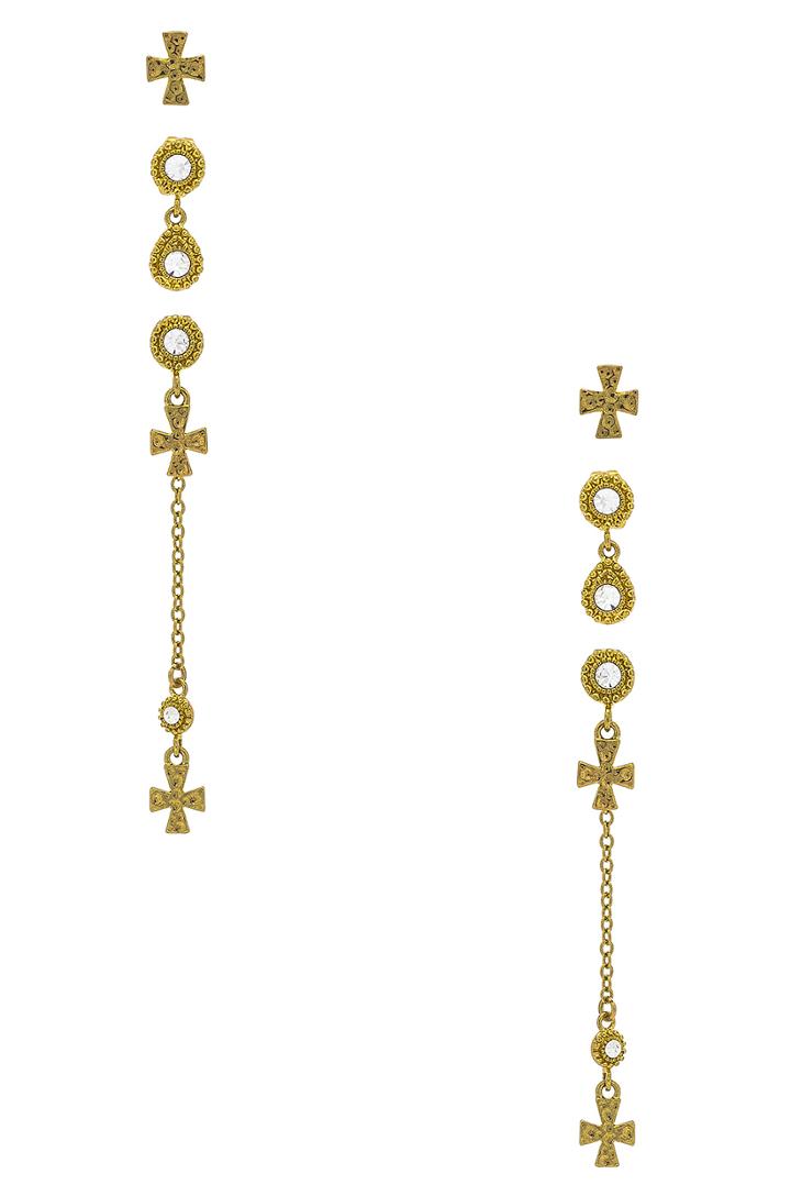 The Moroccan Dangle Cross Studs Set
