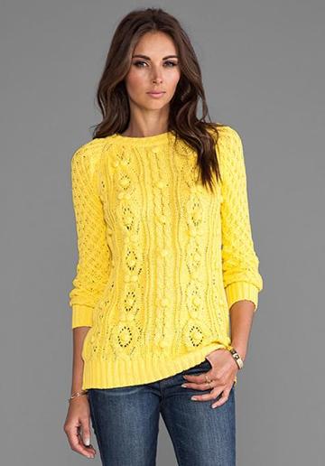 Ladakh Bubble Knit Sweater In Yellow