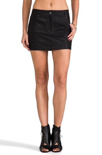 Dv By Dolce Vita Groove Faux Leather Skirt In Black