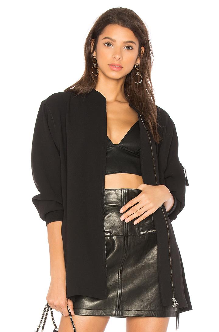 Satin Back Crepe Bomber