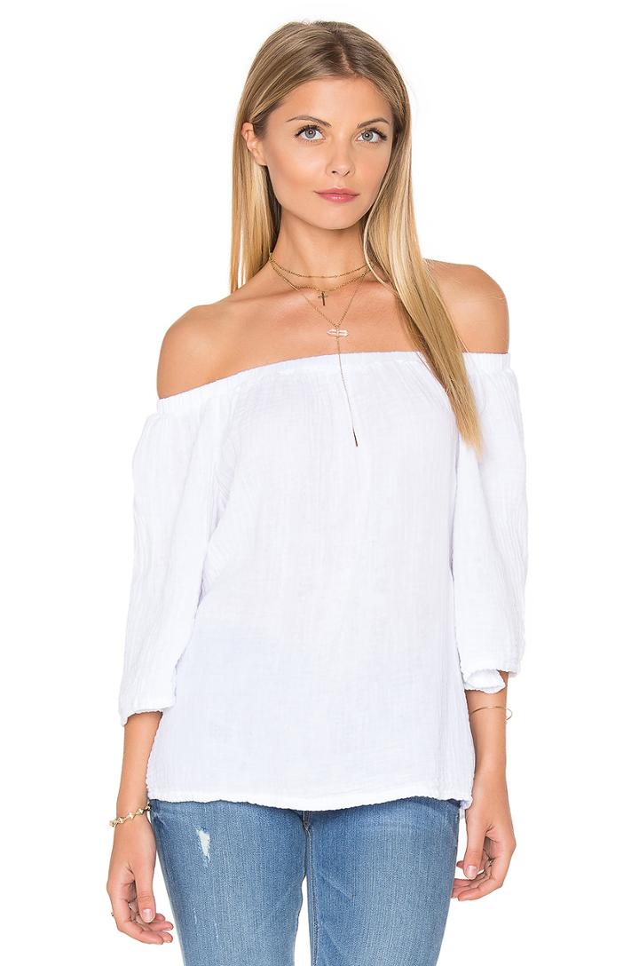 Double Gauze Off Shoulder Top
