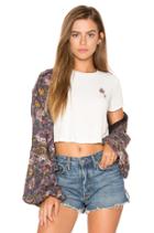 Soft Printed Balloon Sleeve Jacket