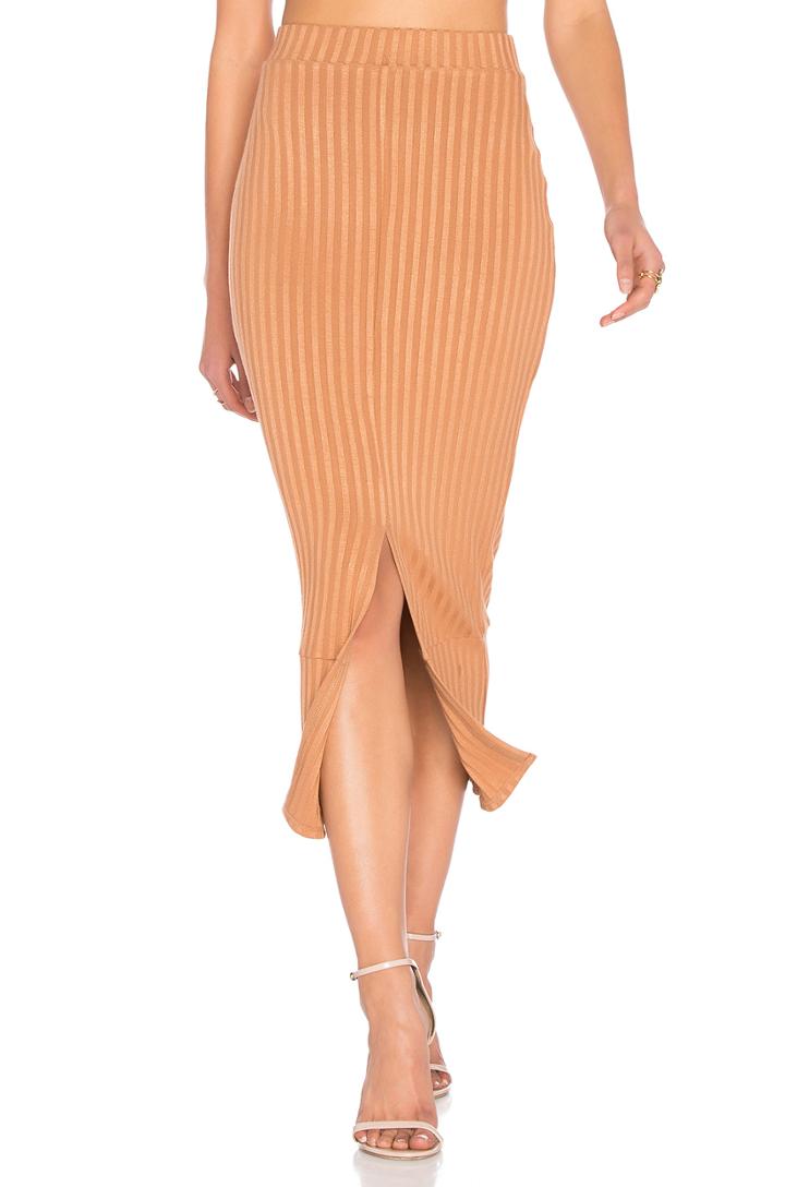 Flounce Hem Midi Skirt
