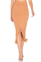 Flounce Hem Midi Skirt