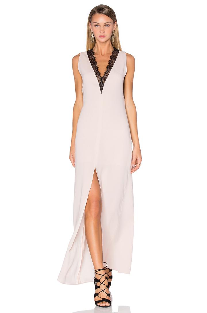 Lace Front Maxi Dress