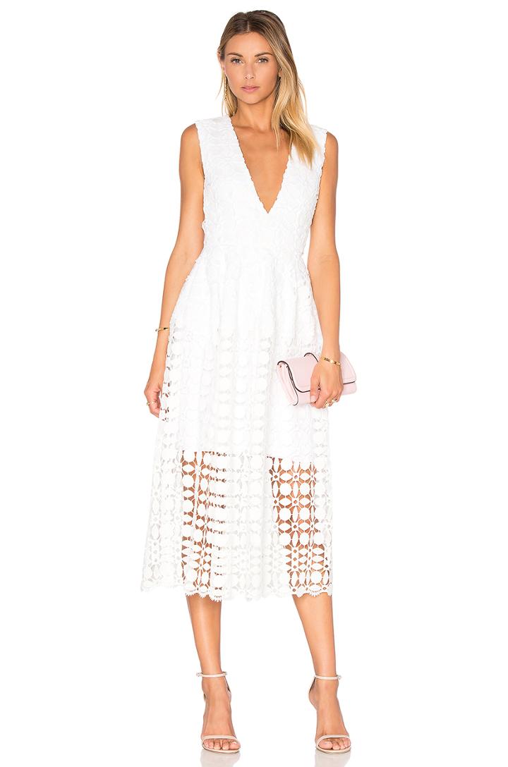 Mosaic Deep V Lace Dress