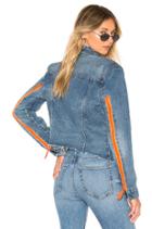 Exposed Zipper Denim Tucker Jacket