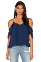 Button Back Cold Shoulder Blouse