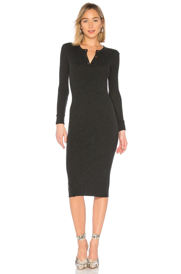Cashmere Henley Midi Dress