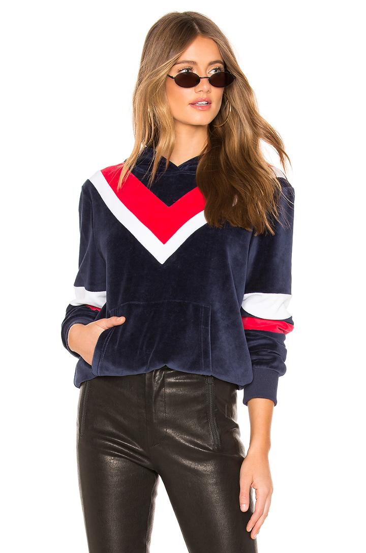 Chevron Velour Hoodie