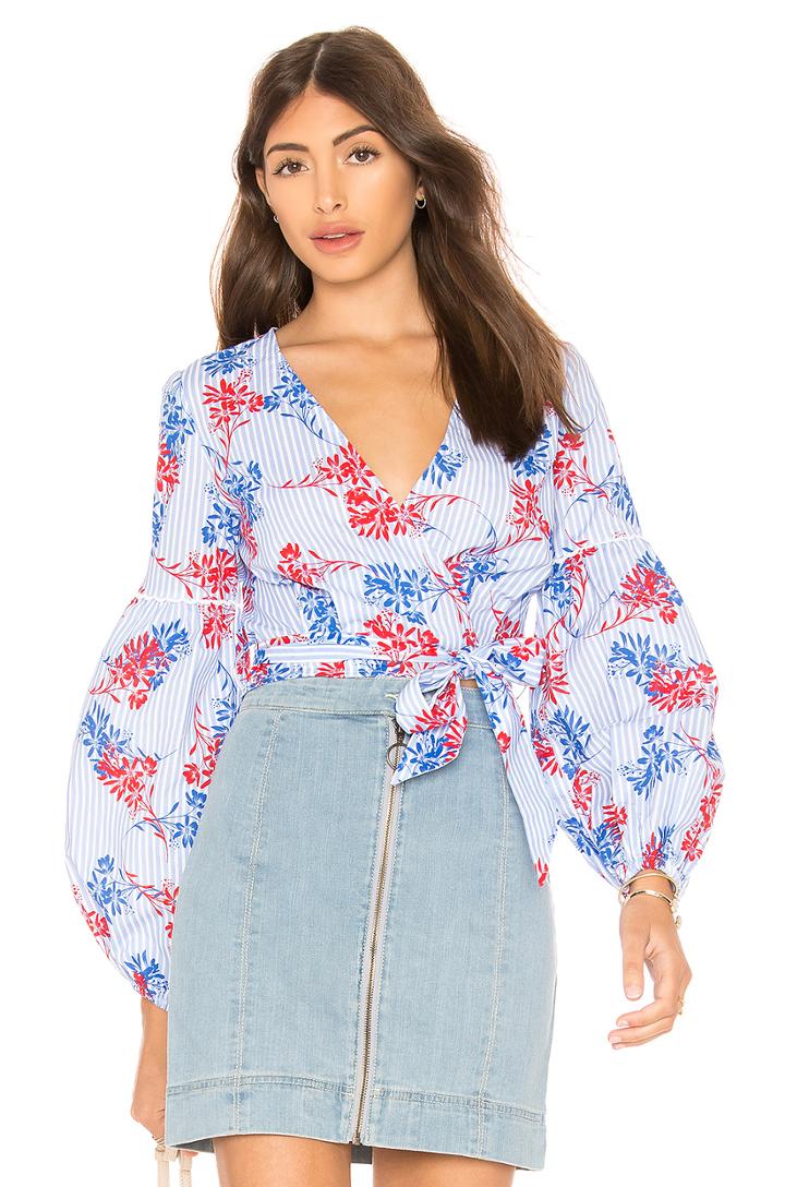 Wondrous Stripe Wrap Top