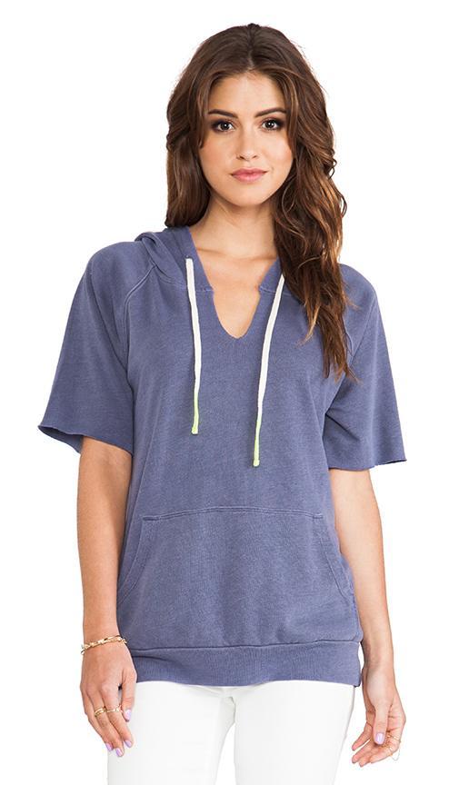 Sundry Short Sleeve Hoodie In Purple