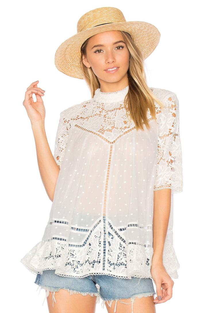 Caravan Embroidered Smock Top