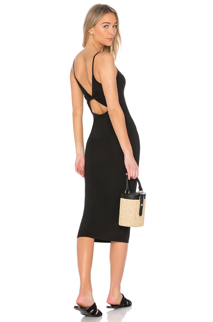 Matte Jersey Back Twist Midi Dress
